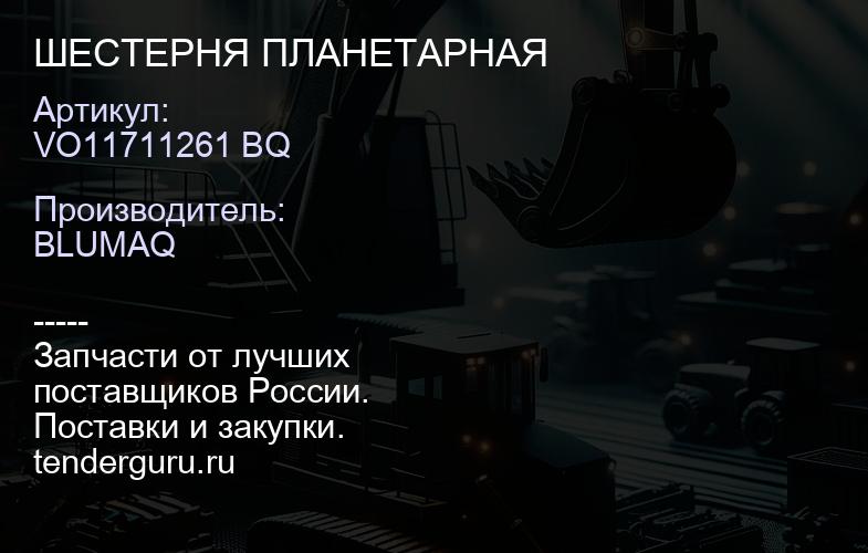 VO11711261 BQ ШЕСТЕРНЯ ПЛАНЕТАРНАЯ | купить запчасти
